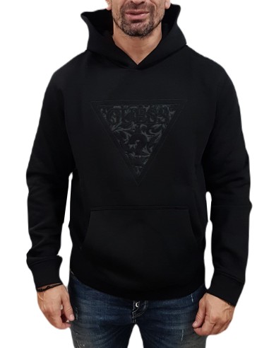Guess - M4BQ25K9Z21-JBLK - Embroidered Triangle Hoodie - Black  - Φούτερ