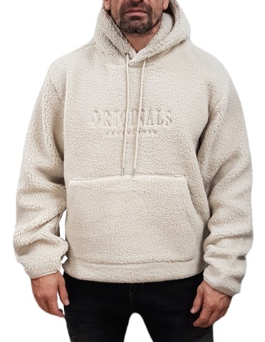 Jack&Jones - 12263011 - Jor Frederiks Berg Teddy Sweat Hood SN - Oatmeal - Relaxed Fit - Φούτερ