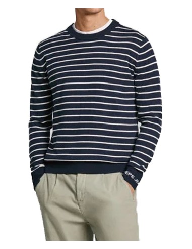Pepe Jeans - PM702479-594 - New Andre Stripes - Dulwich Blue - Μπλούζες Πλεκτά