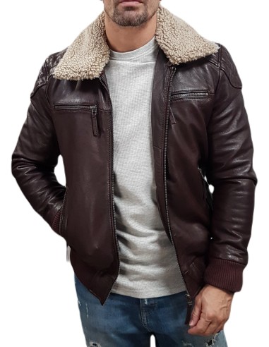 Leather Selection - MST57 - Shearling Leather Jacket - Brown - Slim Fit - Μπουφάν Δερμάτινο