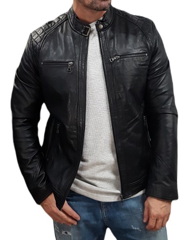 Leather Selection - M-2101 - Biker Jacket - Black - Slim Fit - Μπουφάν Δερμάτινο