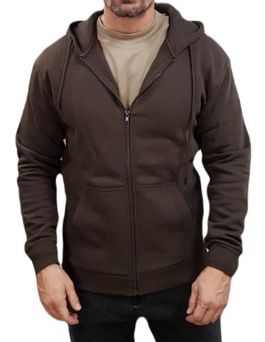 Jack&Jones - 12249342 - Jje Bradley Sweat Zip Hood Noos - Mulch - Ζακέτα Φούτερ