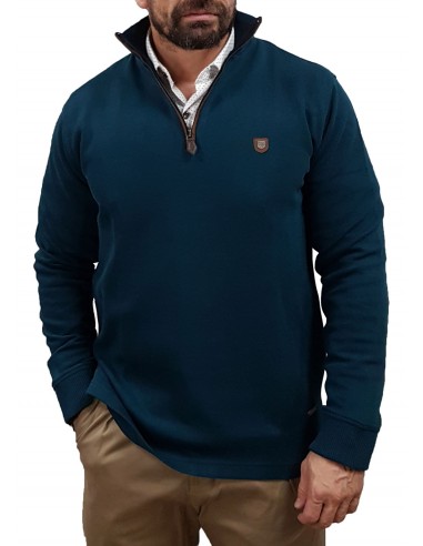Visconti - 2792-6 -PETROL- Μπλούζα Μακό  HALF ZIP