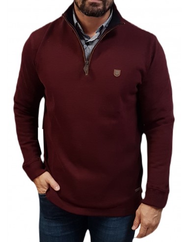 Visconti - 2762-2 - Bordo - Μπλούζα Μακό  HALF ZIP