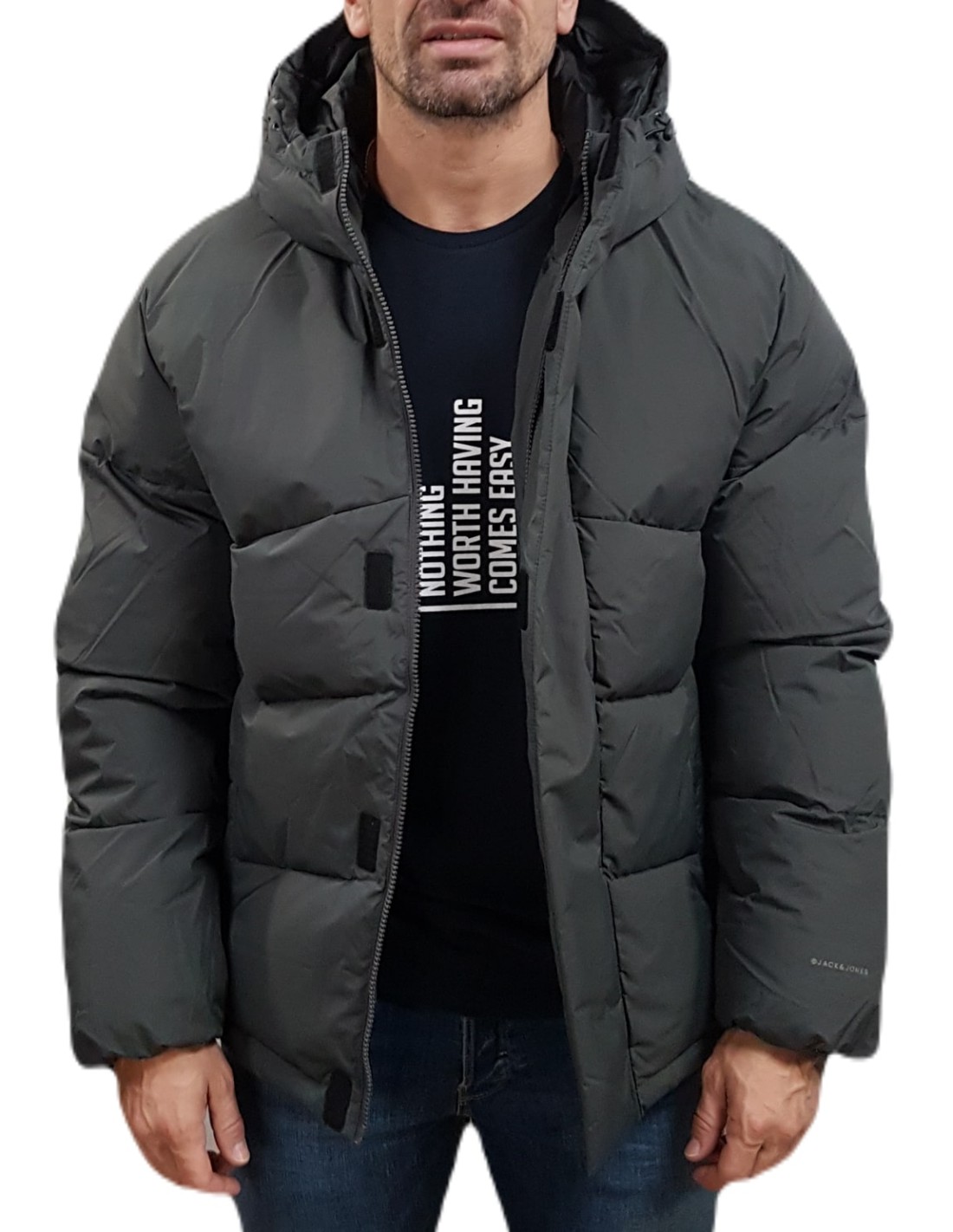 Jack Jones 12259850 Jj World Puffer Jacket Asphalt