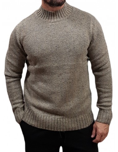 Jack&Jones - 12236205 - Jj Nolan Knit Mock Neck - Otter - Μπλούζες Πλεκτά