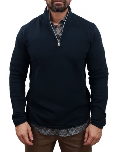 Marcus - 21-200161(7050) - Langdon Half Zip - Dk Navy - Μπλούζα Πλεκτή