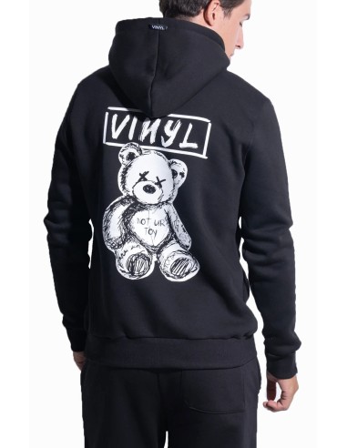 Vinyl Art - 52742-01 - Back Print Bear Hoodie - Black - Regular Fit - Φούτερ