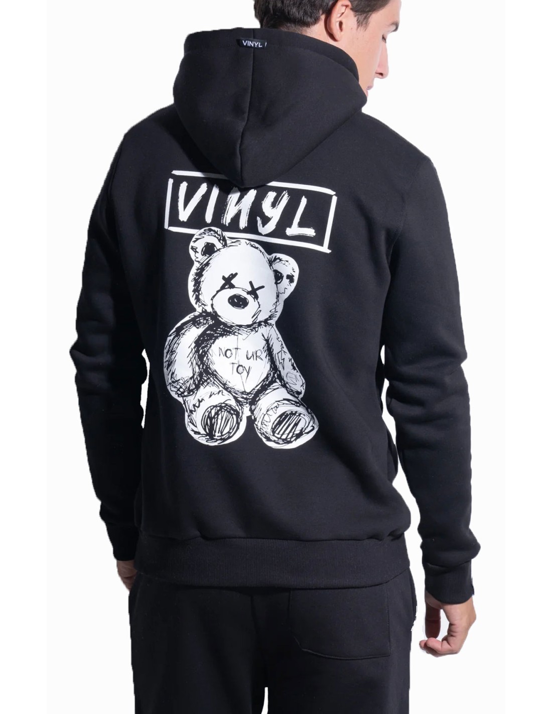 Vinyl Art 52742-01 Back Print Bear Hoodie Black Regular