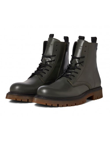 Jack&Jones - 12241131 - Jfw Dixon Leather Boot SN - Dark Olive - Μποτάκι Ανδρικό
