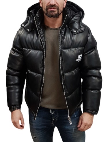 Jack&Jones - 12269722 - Jco Terrain Pu Hood Puffer Jacket LN - Black - Μπουφάν