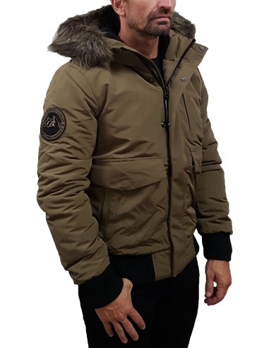 Superdry - M5011742A VD2 - Everest Hooded Puffer Bomber - Military Olive - Μπουφάν
