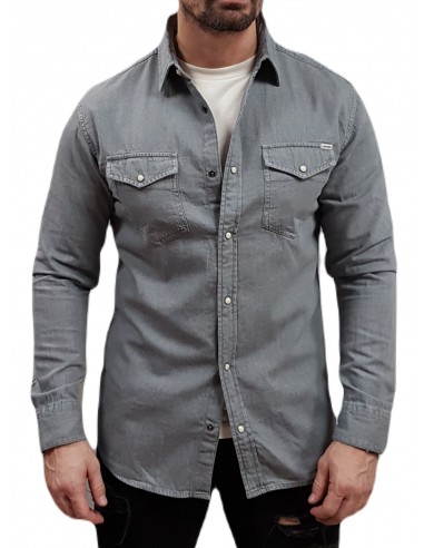 Jack&Jones - 12138115 - Jje sheridan Shirt L/S Noos - Light Grey - Slim Fit - πουκάμισο
