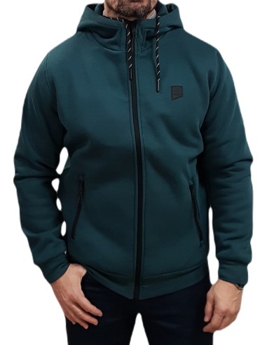 Rebase - 242RTOP-1001 - Hoodie Full Zip - Deep Teal - Regular Fit - Φούτερ Ζακέτα