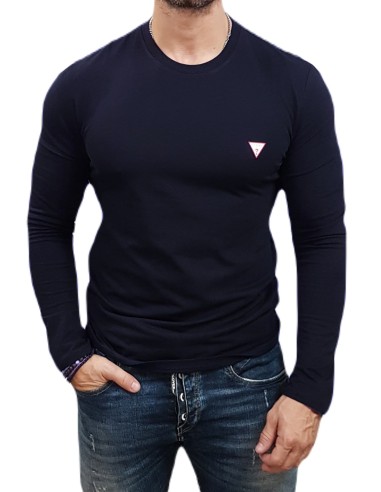 Guess - M2YI28J1314-G7V2 - Navy - Long Sleeve Slim Fit - T-Shirt Μακό