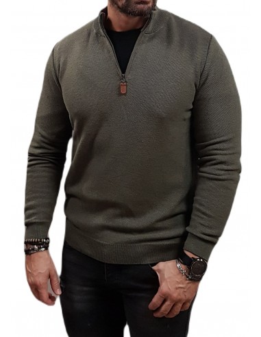BROKERS - 23519-305-936(062) - Olive - Μπλούζα Πλεκτό HALF ZIP