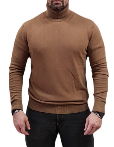 Jack&Jones - 12157417 - Jje Emil Knit Roll Neck Noos - Otter - Πλεκτo ΖΙΒΑΓΚΟ