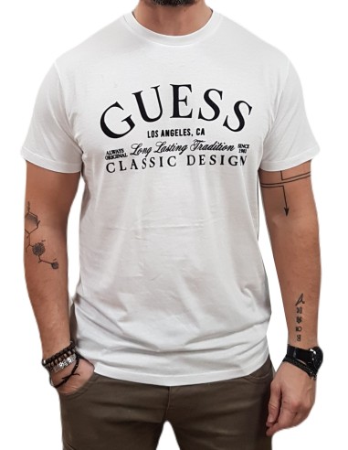 Guess - M5RI43K9RM1-G011- Classic Tee - White - Slim Fit - T-Shirt Μακό