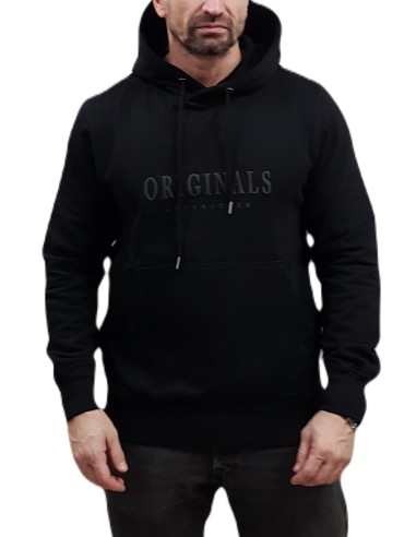 Jack&Jones - 12262811 - Jor Frederiks Berg Sweat Hood SN - Slim Fit - Black - Φούτερ