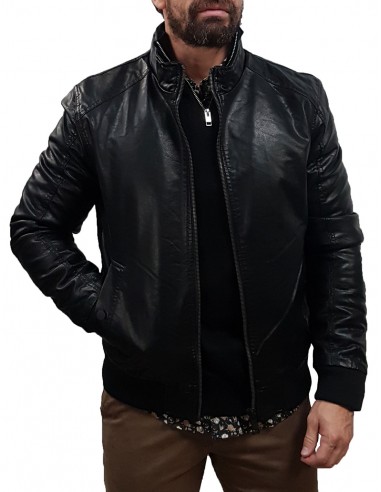 Biston - 52-201-108 - Black - Μπουφάν Δερματίνη