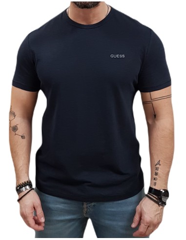 Guess - M5RI06K6XN4-G7V2 - Dyed Embroidered Tee - Navy - Slim Fit - T-Shirt Μακό
