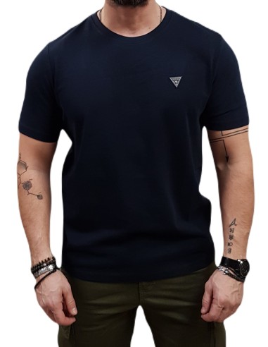 Guess - M4YI0AKCCM1-G7V2 - Patch Tee - Navy - Slim Fit - T-Shirt Μακό