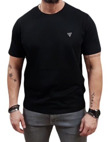 Guess - M4YI0AKCCM1-JBLK - Patch Tee - Black  - Slim Fit - T-Shirt Μακό