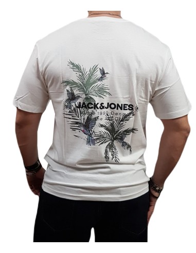 Jack&Jones - 12263934 - Jj Hawaii Tee SS Crew Neck - Cloud Dancer  - T-shirt