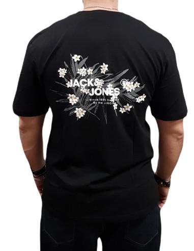 Jack&Jones - 12263934 - Jj Hawaii Tee SS Crew Neck - Black  - T-shirt