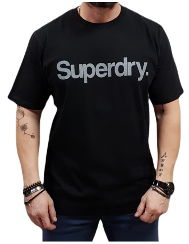Superdry - M1012121A 02A - Core Logo City T Shirt - Black - Loose fit - Μπλούζα Μακό
