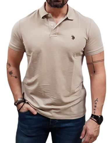 U.S. POLO ASSN. - US41197001 - SOLID PIQUE POLO SHIRT - Driftwood - ΜΠΛΟΥΖΑ Polo