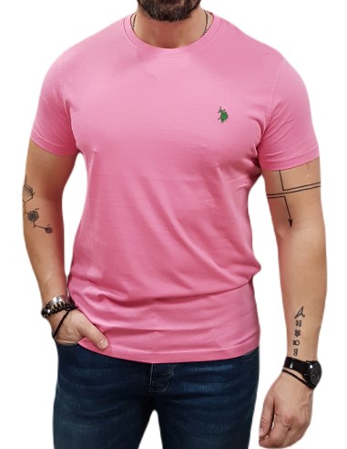 U.S. POLO ASSN. - US41154004 - SOLID CREW NECK T-SHIRT  - Fluo Fuchsia - Slim Fit - T-Shirt Μακό