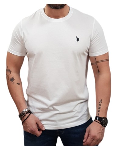 U.S. POLO ASSN. - US41154004 - SOLID CREW NECK T-SHIRT - Bianco Bianco - Slim Fit - T-Shirt Μακό
