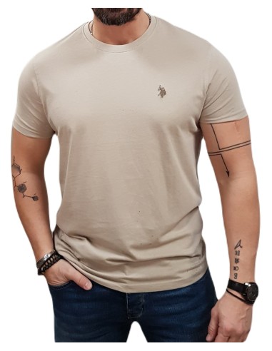 U.S. POLO ASSN. - US41154004 - SOLID CREW NECK T-SHIRT - Driftwood - Slim Fit - T-Shirt Μακό