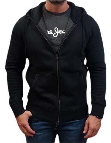 Jack&Jones - 12249342  - JJje Bradley Sweat Zip Hood Noos - Black - Ζακέτα Φούτερ