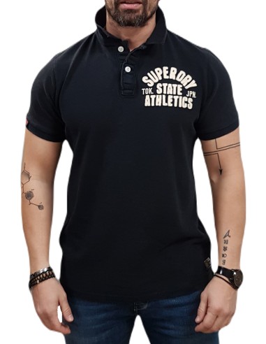 SUPERDRY - M1110396A 98T - Vintage Athletic Polo - Eclipse Navy - ΜΠΛΟΥΖΑ ΜΑΚΟ
