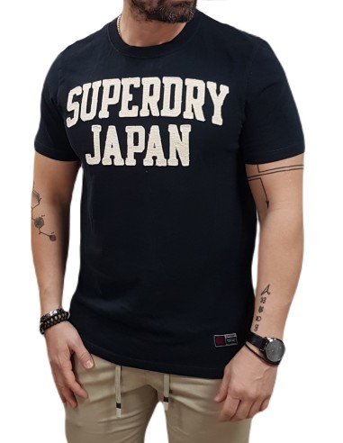 Superdry - M1012118A H2Q - Essential Contrast EMB Tee - Black - Μπλούζα Μακό