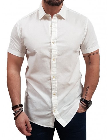 Jack&Jones - 12268965- Jj EBREEZE shirt ss sn- White - Slim Fit - Πουκάμισο