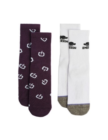Emerson - 242.EU08.103 - Basic Crew Socks - WHITE/PR530 D.PURPLE - Κάλτσες