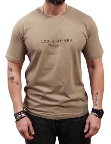 Jack&Jones - 12276646 - Jpr Bla Harris SS Tee Crew Neck FST - Greige - T-shirt