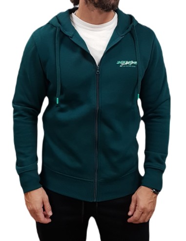 Jack&Jones - 12256847 - JJ Alvis Sweat Zip Hood - Deep Teal - Ζακέτα Φούτερ