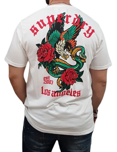 Superdry - M1012130A U4Y - Neo Trad Tattoo Loose Tee - Bone White  - Loose Fit - Μπλούζα Μακό