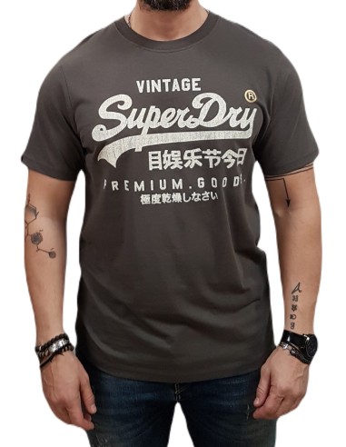 Superdry - M1012110A 06A - Vl Workwear Relaxed Tee - Vintage Black - Oversize fit - Μπλούζα Μακό