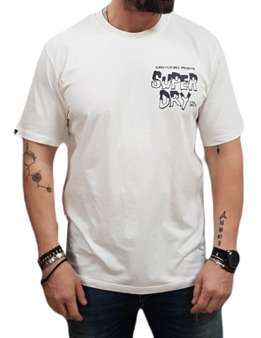 Superdry - M1012124A 71D - B-Movie Graphic Loose Tee - Off White  - Loose Fit - Μπλούζα Μακό