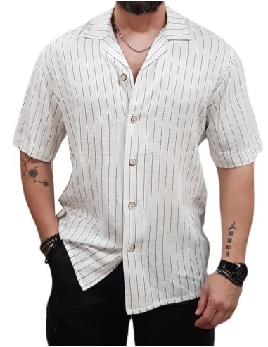 Vittorio Artist - 800-25-Tinos - Off White - Linen - Πουκάμισο