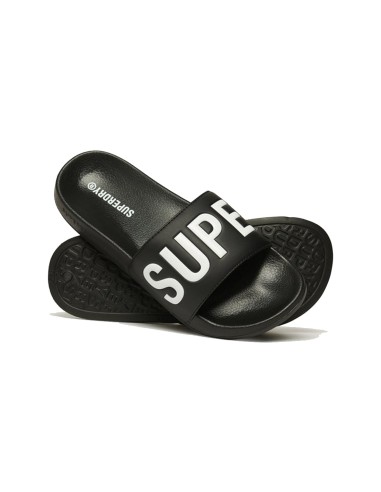 Superdry - MF310266A 33B - Core Graphic Pool Slide - Black/Optic  - Σαγιονάρες
