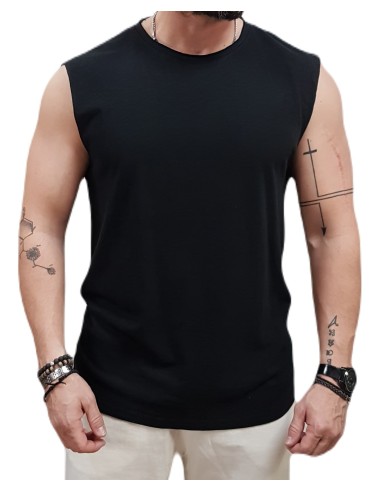 Superdry - M6010897A 02A - Raw Edge Slub Tank - Black - Μπλούζα αμάνικη
