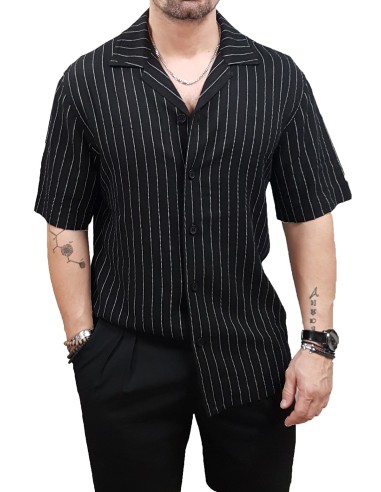 Vittorio Artist - 800-25-Tinos - Black - Linen - Πουκάμισο