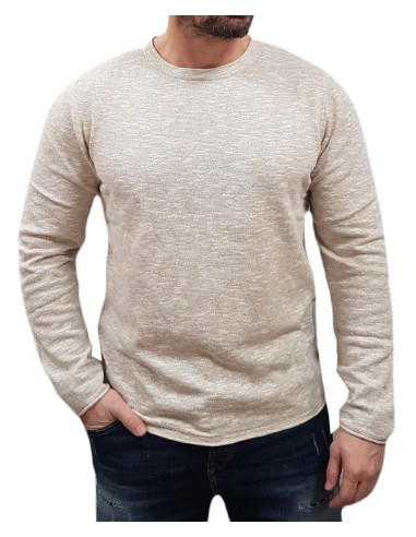 Jack&Jones - 12248788 - Jje Linen Knit Crew Neck SN - Crockery - Πλεκτό λεπτο
