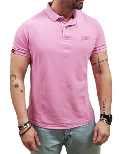 SUPERDRY - M1110439A TZJ - Vintage Destroy Polo - Fuchia Pink - ΜΠΛΟΥΖΑ ΜΑΚΟ